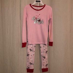 Laura Ashley 5 Pink Sweetheart Girls Pajamas Leopard Silver Metallic Puppies
